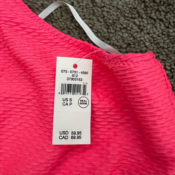 Aerie Jacquard Cut Out String One Piece Swimsuit - Picture 5 of 5